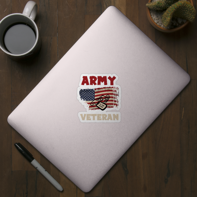 American Flag Camo Proud Us Army Veteran by trendst